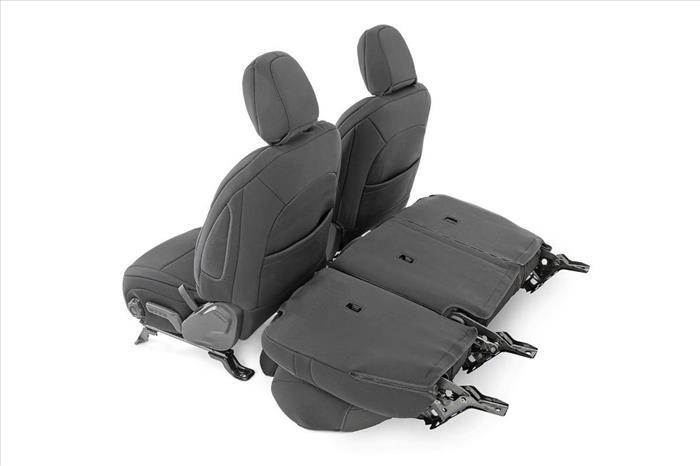 Seat Covers Front and Rear w/ Armrest Jeep Wrangler Unlimited 4WD (18-26) Rough Country