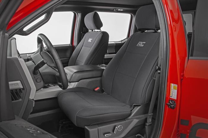 F-150 Neoprene Front & Rear Seat Cover Black 15-20 F-150 XL XLT Rough Country