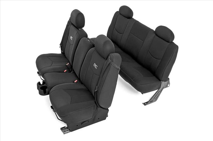 Neoprene Front & Rear Seat Cover Combo Black 99-06 Silverado/Sierra 1500 Rough Country