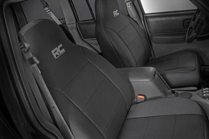 Jeep Neoprene Seat Cover Set Black 97-01 XJ w/Detachable Headrest Rough Country