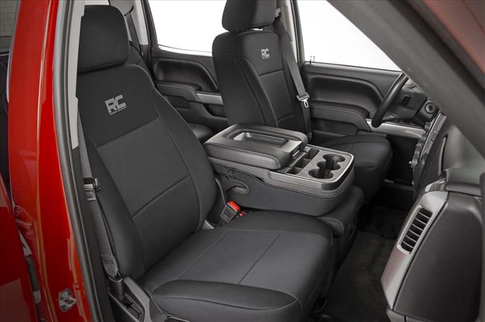 Neoprene Front Seat Covers Black 14-18 Silverado/Sierra 1500 Rough Country