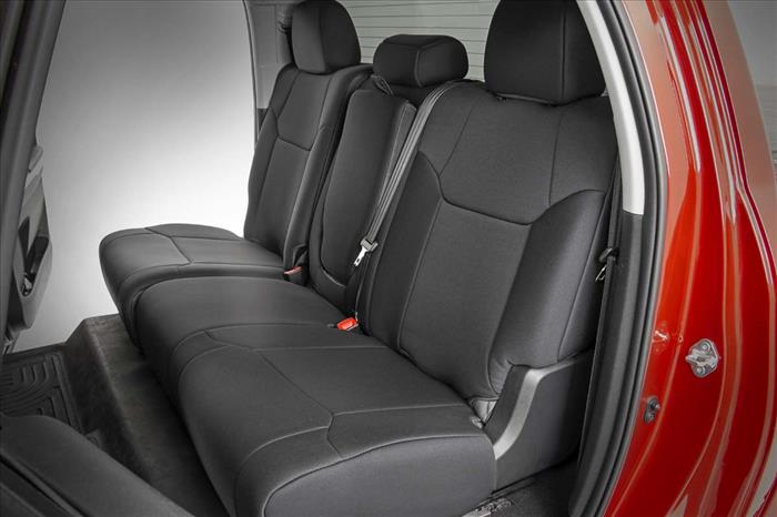 Toyota Neoprene Front and Rear Seat Covers 14-20 Tundra Crew Cab Rough Country