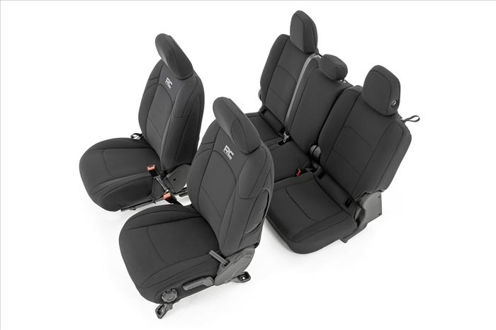 Jeep Neoprene Seat Cover Set Black (2020 Gladiator JT) Rough Country