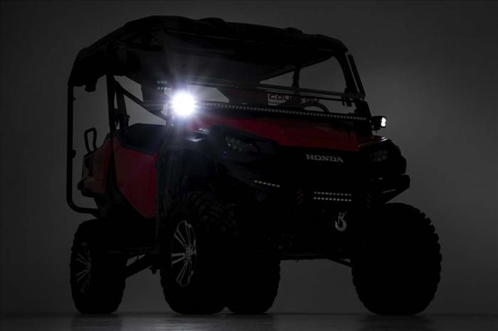 LED Light Kit Cage Mount 2 Inch Black Pair Honda Pioneer 1000 Rough Country