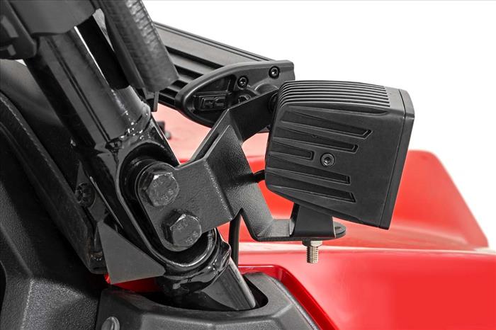 LED Light Kit Cage Mount 2 Inch Black Pair White DRL Honda Pioneer 1000/Pioneer 1000-6 Rough Country