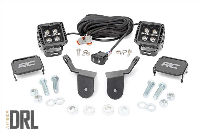Honda Dual LED Cube Kit 2.0 Inch Black Series w/ Amber DRL 16-20 Pioneer Rough Country