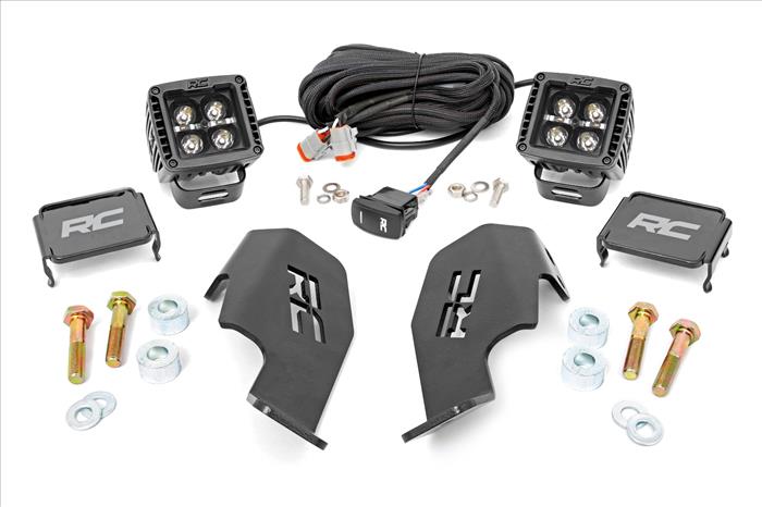 Honda Dual LED Cube Kit (19-20 Talon Black Series w/ Cool White DRL) Rough Country