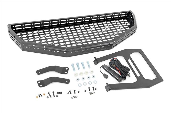 Front Cargo Rack Black Series LED 6 Inch Light Slim Line Honda Pioneer 1000 Rough Country
