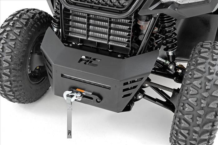 Winch Plate 4500-LB Winch 10 Inch Black Slimline Honda Pioneer 520 Rough Country
