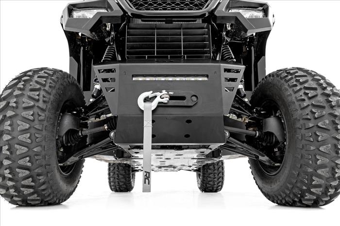 Winch Plate 4500-LB Winch 10 Inch Black Slimline Honda Pioneer 520 Rough Country