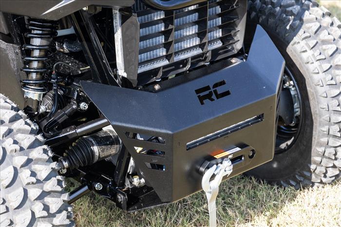 Winch Plate 4500-LB Winch 10 Inch Black Slimline Honda Pioneer 520 Rough Country