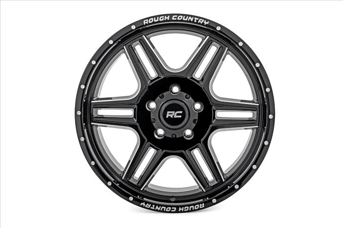 92 Series Wheel Machined One-Piece Gloss Black 18x9 6x5.5 +0mm Rough Country