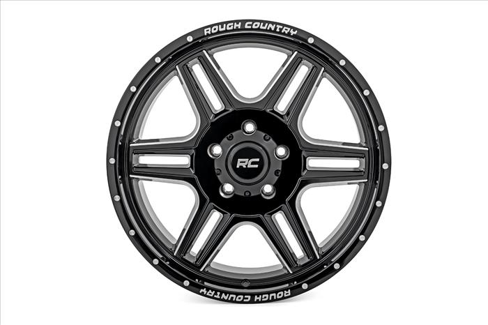 92 Series Wheel Machined One-Piece Gloss Black 20x9 5x5.5 +0mm Rough Country