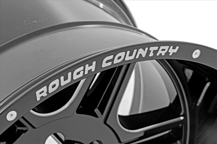 92 Series Wheel Machined One-Piece Gloss Black 20x12 8x6.5 -44mm Rough Country