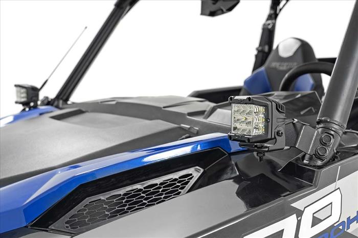 Polaris Dual LED Cube Kit Black Series w/3 Inch OsRAM Wide Angle LED 16-20 General Rough Country