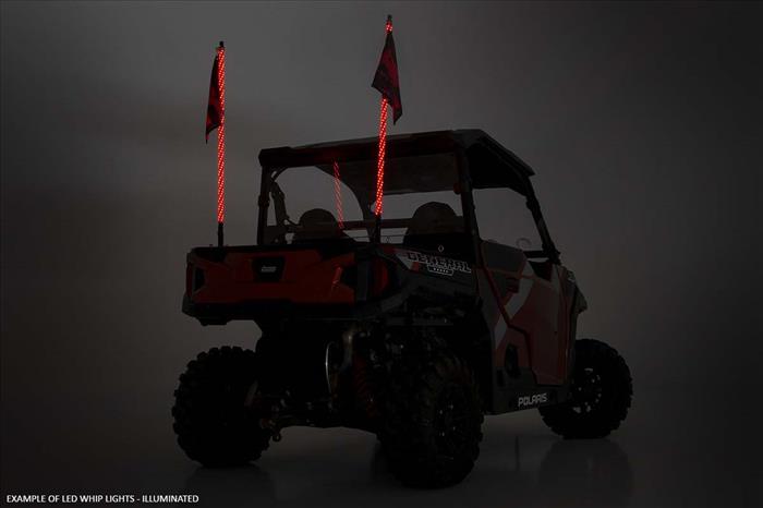 Polaris LED Whip Light Roll Cage Mounting Kit w/ LED Light Whips RZR 1000XP Turbo Rough Country