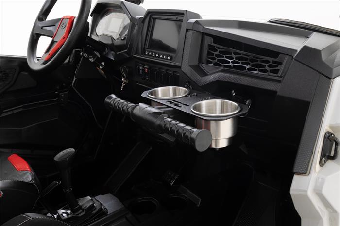 Passenger Grip Handle Dual Cup Holder Polaris RZR 4 900/RZR S 1000 Rough Country