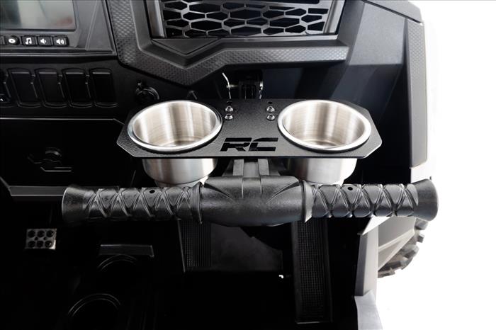 Passenger Grip Handle Dual Cup Holder Polaris RZR 4 900/RZR S 1000 Rough Country
