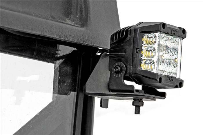 LED Light RR Cage Mount 2 Inch Black Spot Pair Polaris Ranger 1000/Ranger XP 900/1000 Rough Country