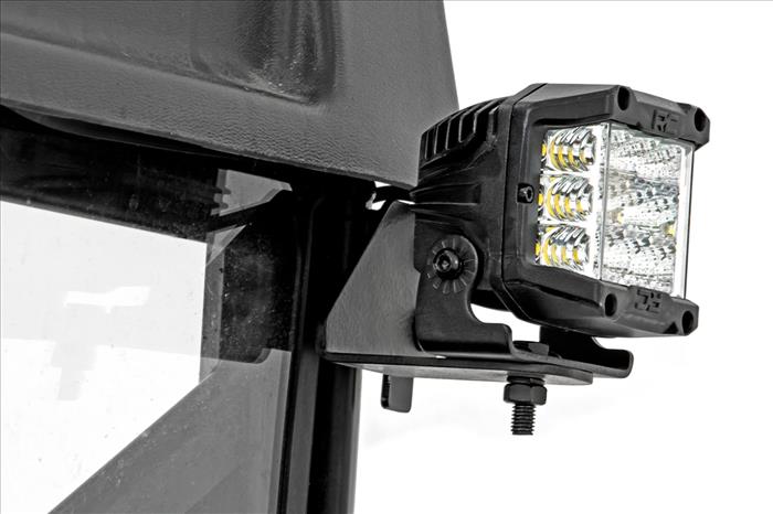LED Light RR Cage Mount 2 Inch Chrome Pair Wide Angle Polaris Ranger 1000/Ranger XP 900/1000 Rough Country