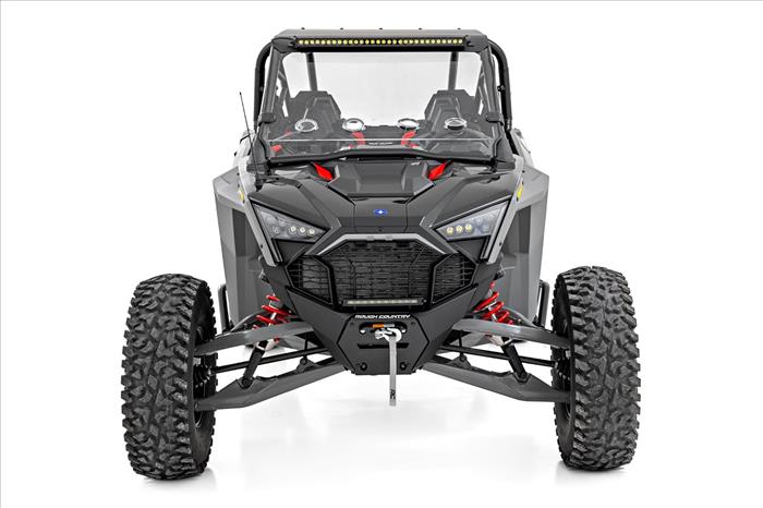 30 Inch Single Row Light Mount Front Black Series White DRL Polaris RZR Turbo R Rough Country