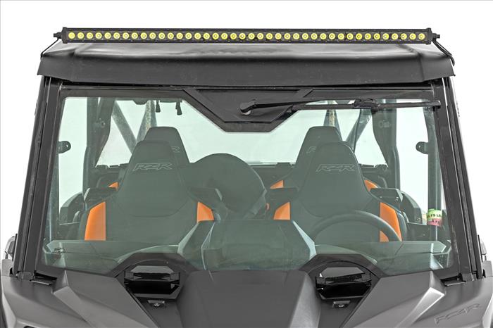 LED Light Kit Front Mount 40 Inch Black-Series Single Row Polaris RZR XP 4 1000 (2024) Rough Country