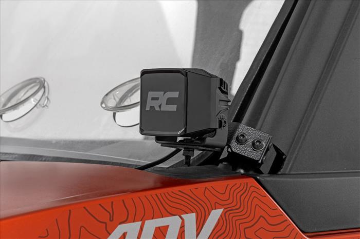 LED Light Kit Front Mount 2 Inch Black Pair White DRL Polaris XPEDITION XP 5 Rough Country