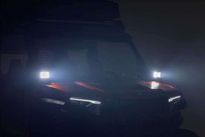 LED Light Kit Front Mount 2 Inch Black Pair White DRL Polaris XPEDITION XP 5 Rough Country