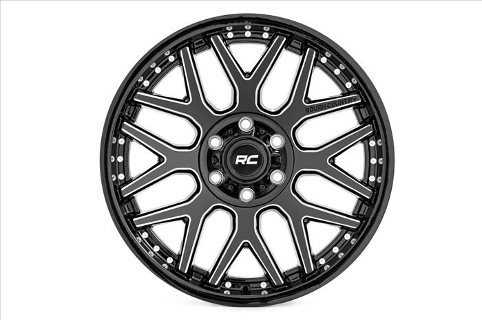 95 Series Wheel Machined One-Piece Gloss Black 20x10 5x5 -19mm Rough Country