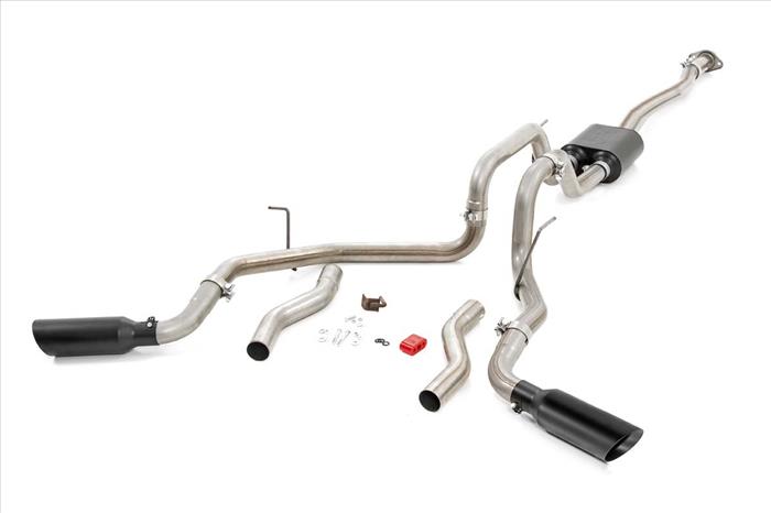 Dual Cat-Back Exhaust System w/ Black Tips 99-06 GM 1500 Ext Cab / Short Bed 4.8L / 5.3L Rough Country