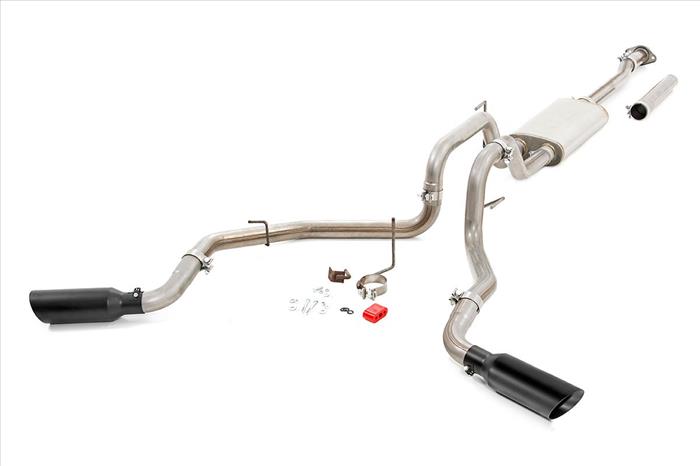 Dual Cat-Back Exhaust System w/Black Tips 15-20 F-150 Rough Country