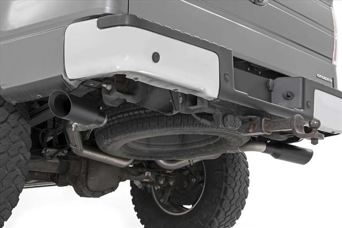 Dual Cat-Back Exhaust System w/Black Tips 09-14 F-150 V8-4.6L 5.0L 5.4L Rough Country