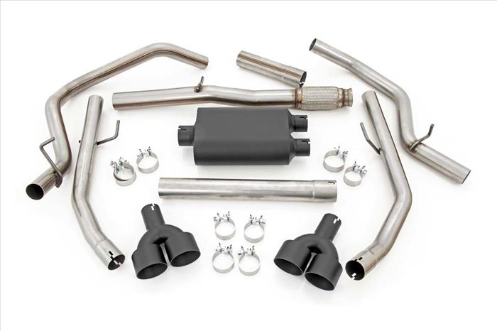 Dual Cat-Back Exhaust System w/ Black Tips 19-21 Chevy/GMC 1500 6.2L Rough Country