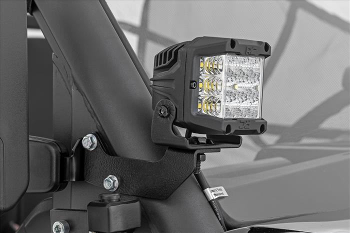 LED Light Kit Cage Mount 2 Inch Black Pair CFMOTO UFORCE 1000 Rough Country