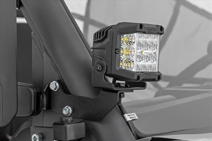 LED Light Kit Cage Mount 2 Inch Black Pair White DRL CFMOTO UFORCE 1000 Rough Country