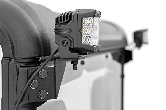 LED Light Kit Rear Mount 2 Inch Black Pair Amber DRL CFMOTO UFORCE U10 Pro Rough Country