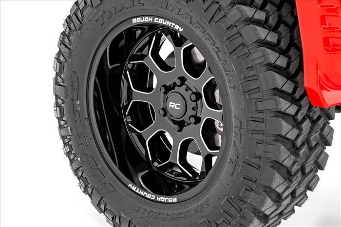 96 Series Wheel One-Piece Gloss Black 20x9 6x5.5 -12mm Rough Country
