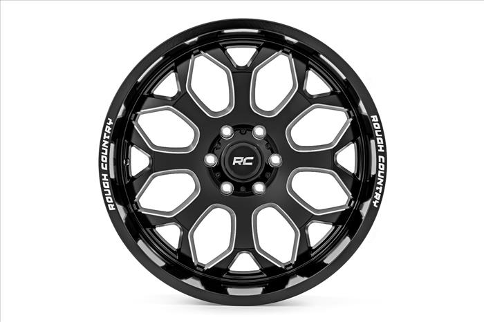 96 Series Wheel One-Piece Gloss Black 20x10 6x5.5 -19mm Rough Country