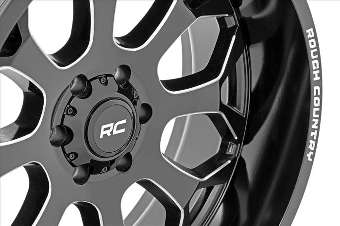 96 Series Wheel One-Piece Gloss Black 20x10 6x5.5 -19mm Rough Country