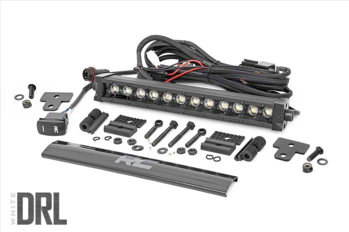 Can-Am Defender 12 Inch Recessed Bumper LED Kit Black Series w/White DRL 16-20 Defender Rough Country