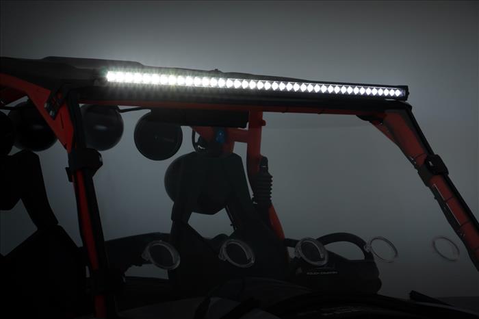 LED Light Kit Front Mount 40 Inch Black Dual Row White DRL Can-Am Commander Max Rough Country