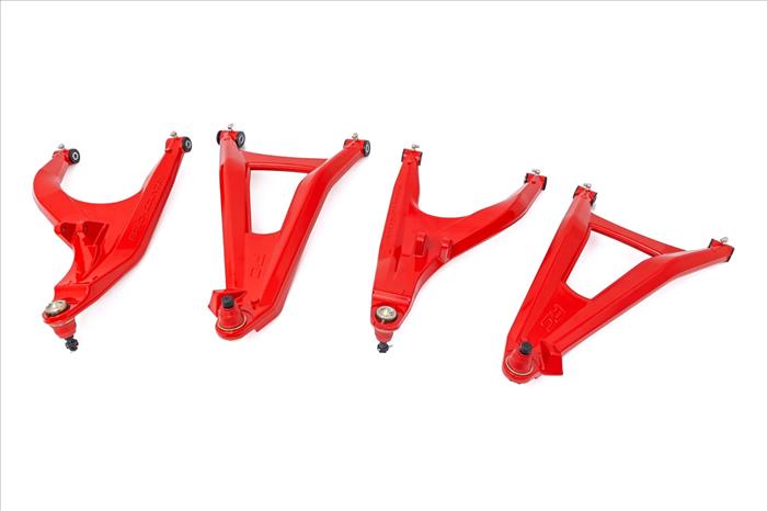 Aluminum Control Arms High Clearance w/ 2 Inch Forward Offset Red Can-Am Defender HD Rough Country