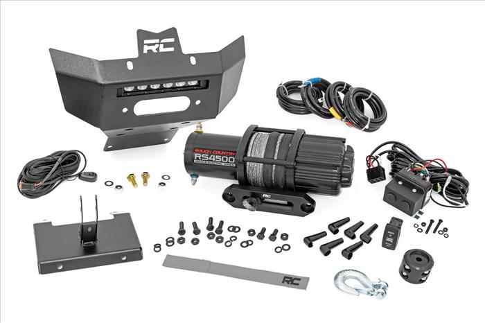 Winch Bumper 4500-Lb Winch Black Series LED 6 Inch Light 13-21 Can-Am Renegade Rough Country