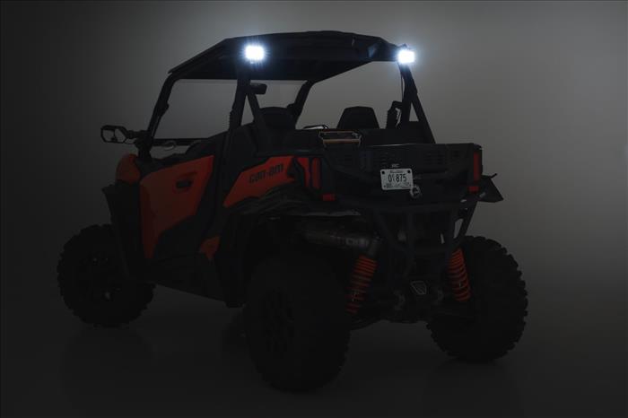 LED Light Kit Rear Mount 2 Inch Black Pair Flood Can-Am Maverick Sport 1000R Rough Country