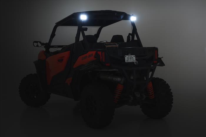 LED Light Kit Rear Mount 2 Inch Chrome Pair Wide Angle Can-Am Maverick Sport 1000R Rough Country