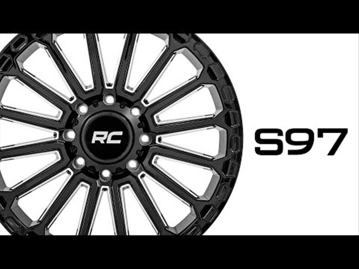 97 Series Wheel One-Piece Gloss Black 22x10 6x5.5 -25mm Rough Country