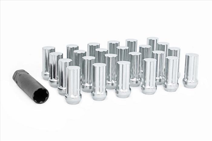M14x2.0 Wheel Installation Kit w/Lug Nuts and Socket Key Chrome 24-Count Rough Country