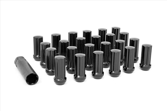 M14x2.0 Wheel Installation Kit w/Lug Nuts and Socket Key Black 24-Count Rough Country