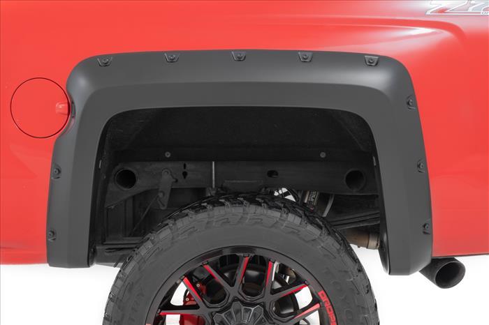 Pocket Fender Flares 6 Foot 7 Inch & 8 Foot Bed G1K Deep Ocean Blue Chevy Silverado 1500 (14-18)/2500HD Rough Country