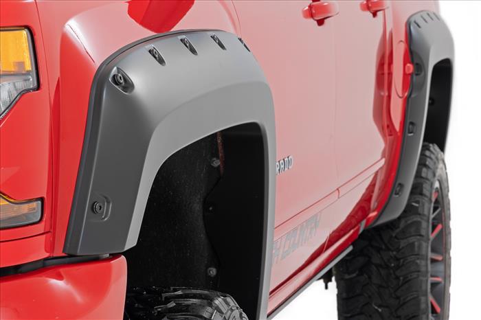 Pocket Fender Flares 5 Foot 9 Inch Bed Gas Door Chevy Silverado 1500 (14-18 & Classic) Rough Country
